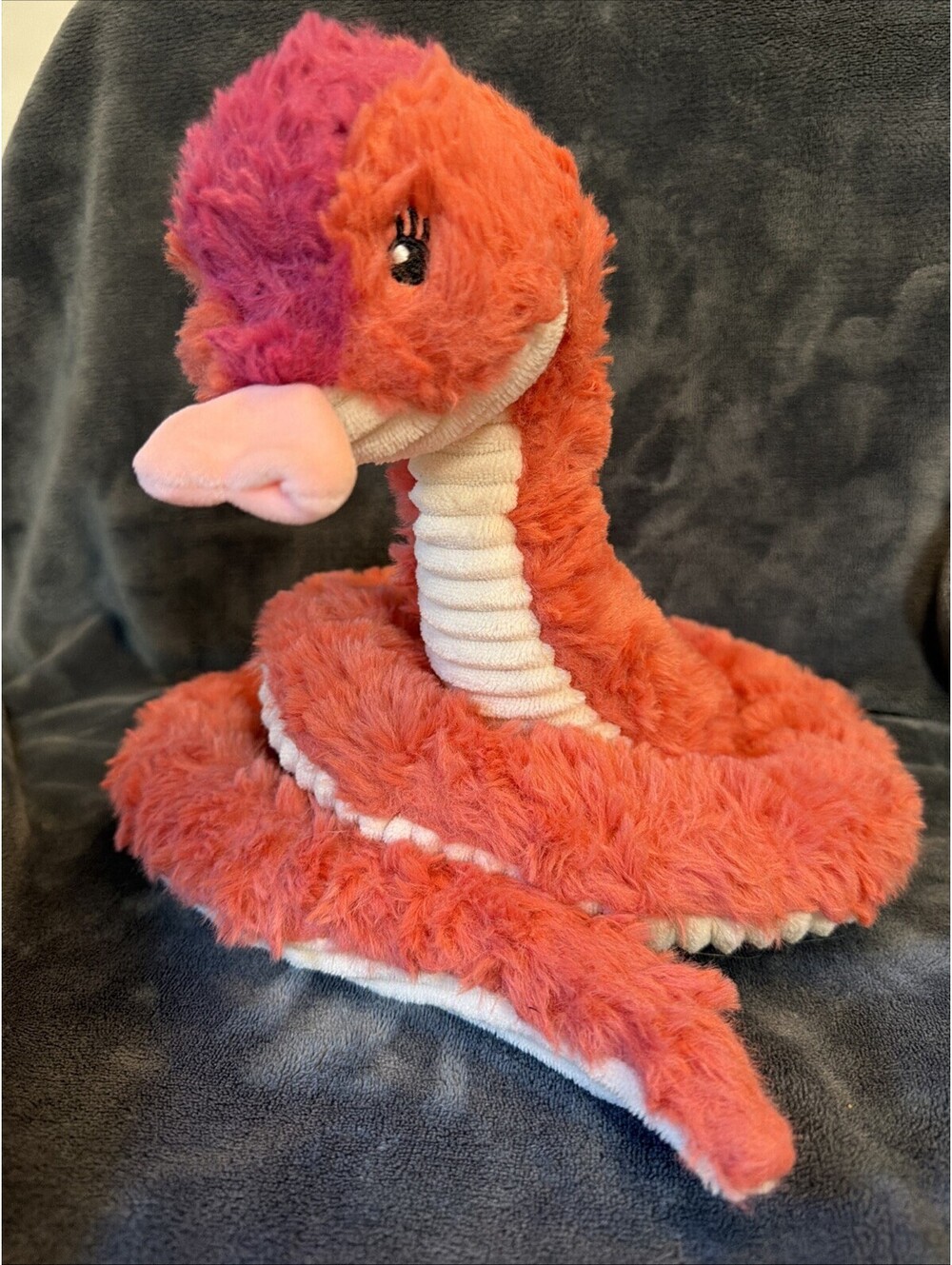 NEW GiggleScape Redish Orange With Heart  Tongue Snake 9” PLUSH,